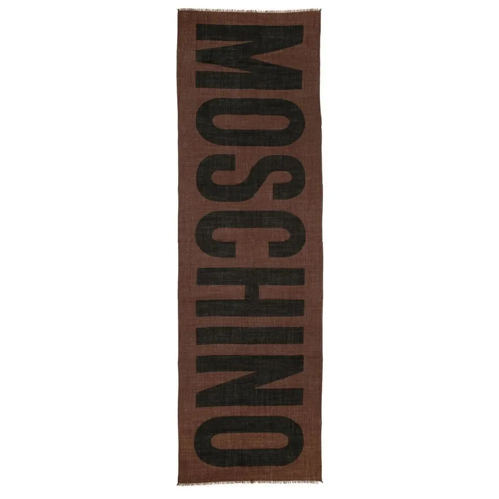 NWT Moschino scarf 50118M5134 COL 019 Wool Brown shawl stole $ 330.00